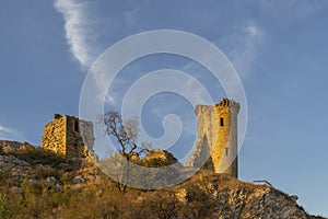 Chateau de lÂ´Hers ruins near Chateauneuf-du-Pape, Provence, France