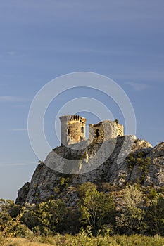 Chateau de lÂ´Hers ruins near Chateauneuf-du-Pape, Provence, France