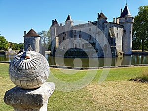 The Chateau de La Brede : a feudal castle in the commune of La Brede in the departement of Gironde, France photo
