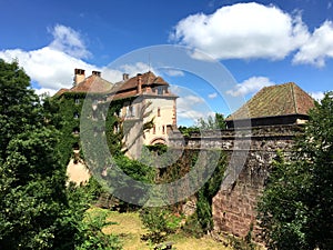 Chateau de La Petite-Pierre Castle of La Petite Pierre in a nice summer time, around with Vosges du Nord Natural Regional Park