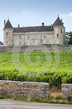 Chateau de Rully with vineyards, Burgundy, France