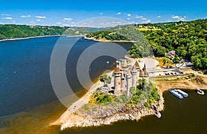 The Chateau de Val, a medieval castle on a bank of the Dordogne in France