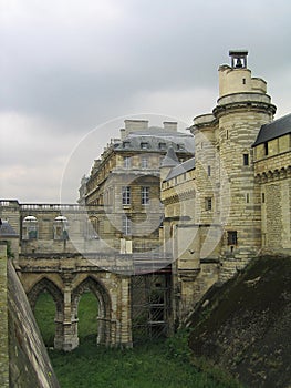 Chateau de Vincennes on Gloomy Day, Paris, France