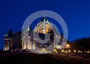 Chateau Frontenac in Quebec City side view photo