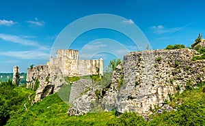 Chateau Gaillard, a ruined medieval castle in Les Andelys town - Normandy, France