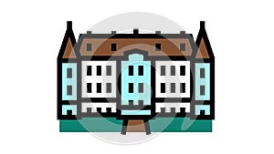 chateau house color icon animation