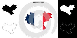 Chateau-Salins outline map photo