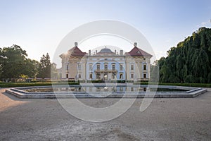 Chateau in Slavkov u Brna, Czech Republic, a Beautiful Baroque Pearl where Napoleon Concluded Peace after the Battle of Three Empe
