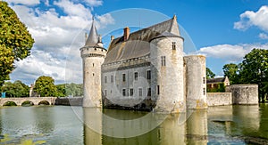 Chateau of Sully sur Loire with bridge