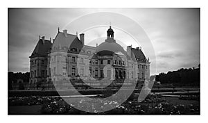Chateau vaux le vicomte Paris France Black and White photo