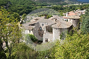 The Chateau of Vogue on the banks of the Ardeche in France