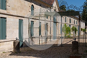 Chateau winery in Margaux village in the Bordeaux region of France