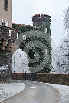 Chateau Zleby in winter, Czech Republic.