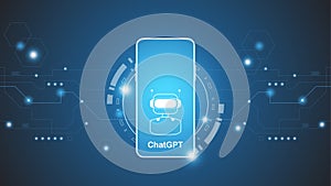 chatGPT Ai artificial intelligence technology hitech concept. chat GPT with smart bot