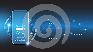 chatGPT Ai artificial intelligence technology hitech concept. chat GPT with smart bot