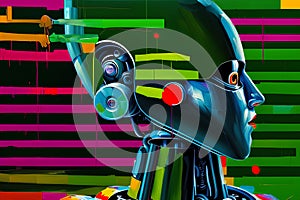 Pop art, GPT 4, AI, ai Robot, ai projects, ai illustration, digital art. photo