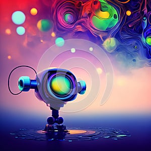 Chatgpt bot writing answers with pen on paper, Generative AI