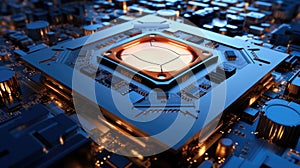 ChatGPT chipset processor concept on circuit board, Artificial Intelligence chatbot developed by OpenAI