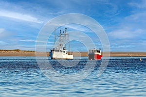 Chatham, Cape Cod Fishing Boats and Blue Ocean