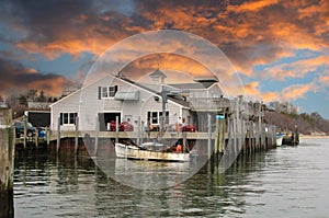 Chatham, Cape Cod Sunset at the Harbor and Fish Pier