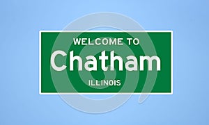 Chatham, Illinois city limit sign. Town sign from the USA.