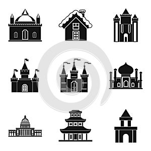 Chattels real icons set, simple style