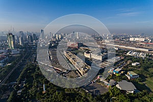 Chatuchak Park in Bangkok City Thailand Aerial Drone Photo