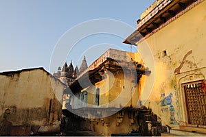 Chaturbhuj Temple and houses at Orchha, MP, India