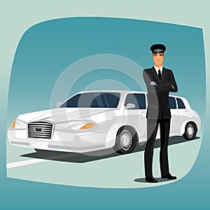 Chauffeur of limousine or lincoln photo