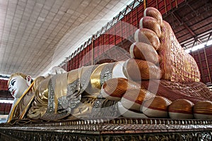 Chaukhtatgyi Buddha Temple, reclining Buddha, Yangon, Myanmar