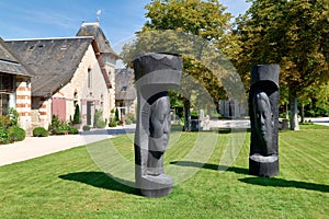 Chaumont France. Chateau de Chaumont sur Loire, Sculptures by Jaume Plensa