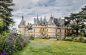 Chaumont-sur -Loire castle, fairy tale castle in the Loire Valley. France, Loir-et-Cher department.