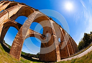 Chaumont viaduct railway bridge against blue sky