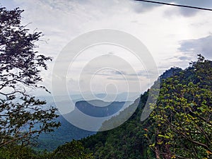 Chauragarh scenic view of satpura mountain range in Pachmarhi hill station .