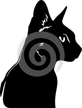 Chausie Cat Black Silhouette Generative Ai