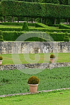 Chaussy, Villarceaux, France - june 20 2020 : historical castle park