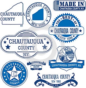 Chautauqua county, New York. Set of stamps and signs.