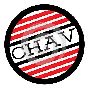 CHAV stamp on white photo