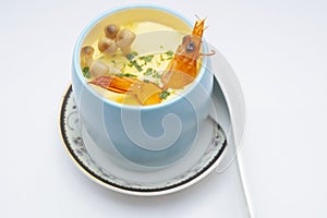 Chawanmushi on a white background