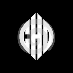 CHD circle letter logo design with circle and ellipse shape. CHD ellipse letters with typographic style. The three initials form a