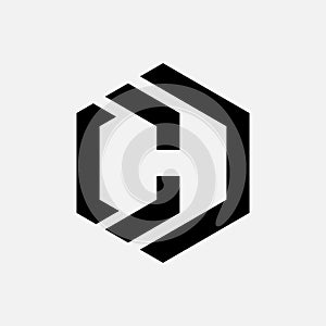 CHD Hexagon Negative Space Logo Design