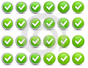 100 cheak mark set in vector 3d photo