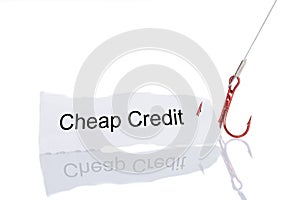 Cheap Credit Paper Trapped In Fishhook