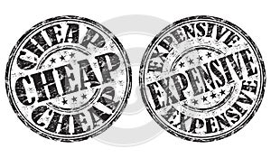 Cheap and expensive stamps