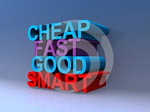 Cheap fast good smart on blue