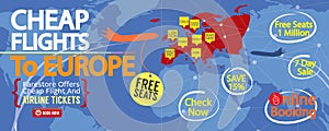 Cheap Flight To Europe 1500x600 Banner.