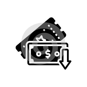 Black solid icon for Cheap, price and tage photo