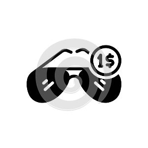 Black solid icon for Cheap, uncostly and cheap