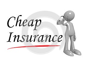 Cheap insurance with man on white