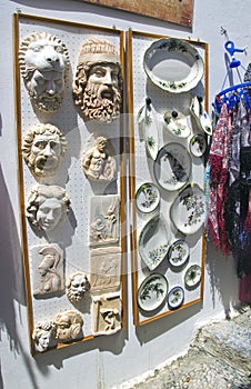 Cheap souvenirs on sale in Greece